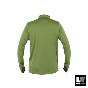 POLERA MANGA LARGA QUEBEC HALF-ZIP HOMBRE VERDE OLIVA