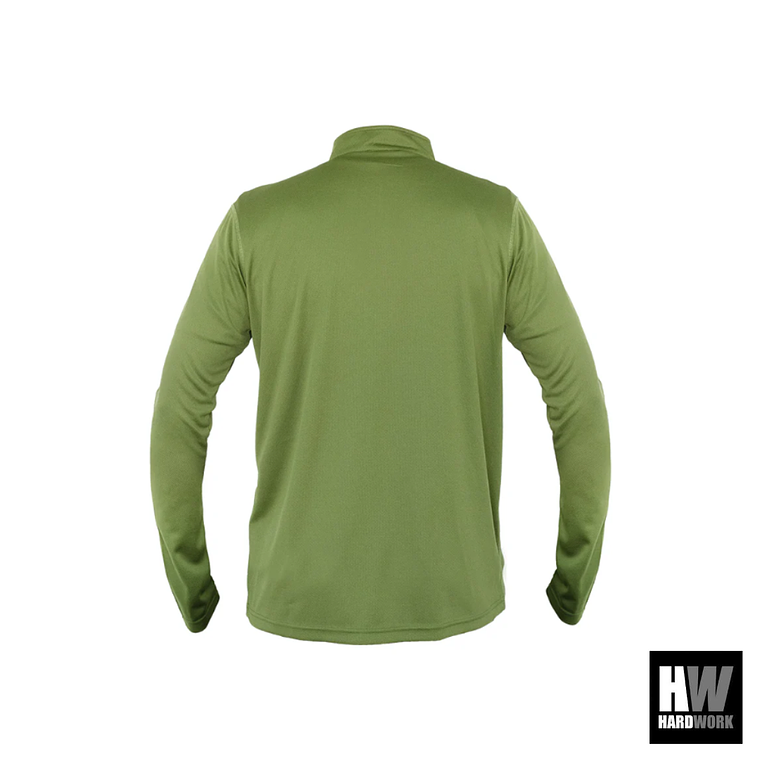 POLERA MANGA LARGA QUEBEC HALF-ZIP HOMBRE VERDE OLIVA 2