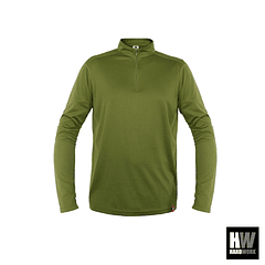 POLERA MANGA LARGA QUEBEC HALF-ZIP HOMBRE VERDE OLIVA