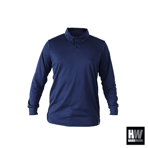 POLERA COOLDRY QUEBEC MANGA LARGA AZUL