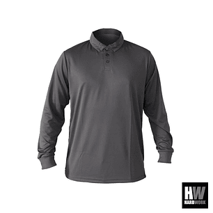 POLERA COOLDRY QUEBEC MANGA LARGA GRIS