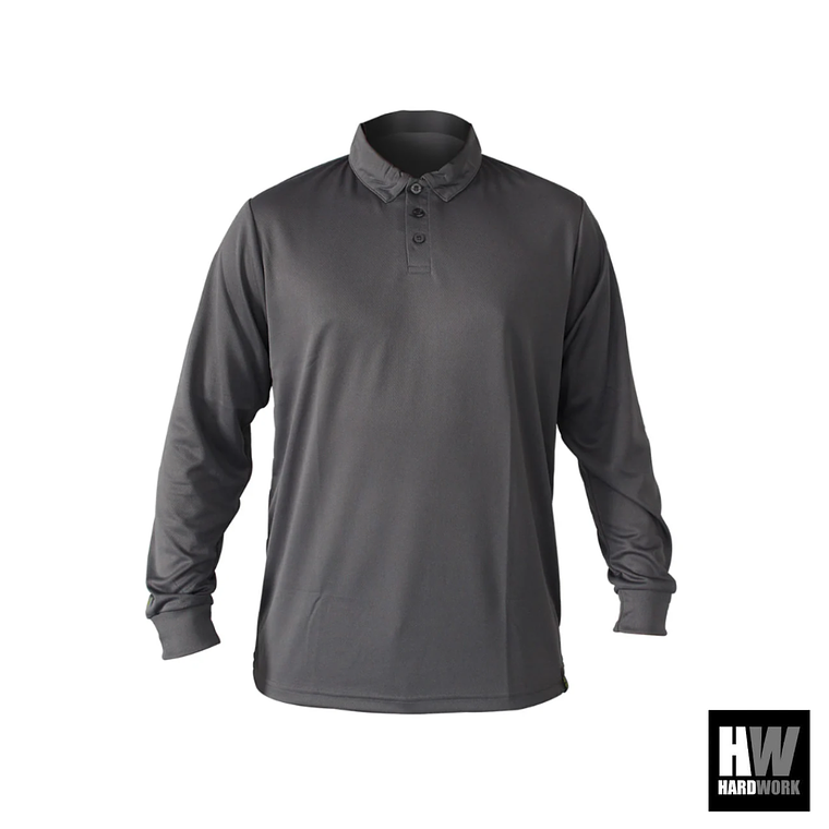 POLERA COOLDRY QUEBEC MANGA LARGA GRIS 1