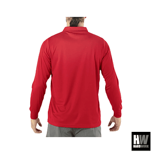 POLERA COOLDRY QUEBEC MANGA LARGA ROJA