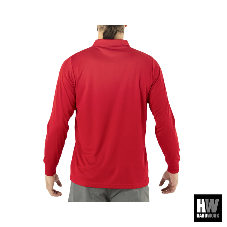 POLERA COOLDRY QUEBEC MANGA LARGA ROJA 2