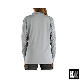 POLERA COOLDRY QUEBEC MANGA LARGA MUJER GRIS