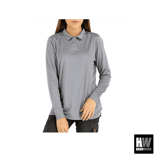 POLERA COOLDRY QUEBEC MANGA LARGA MUJER GRIS 1