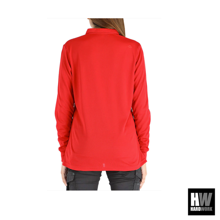 POLERA COOLDRY QUEBEC MANGA LARGA MUJER ROJO 2