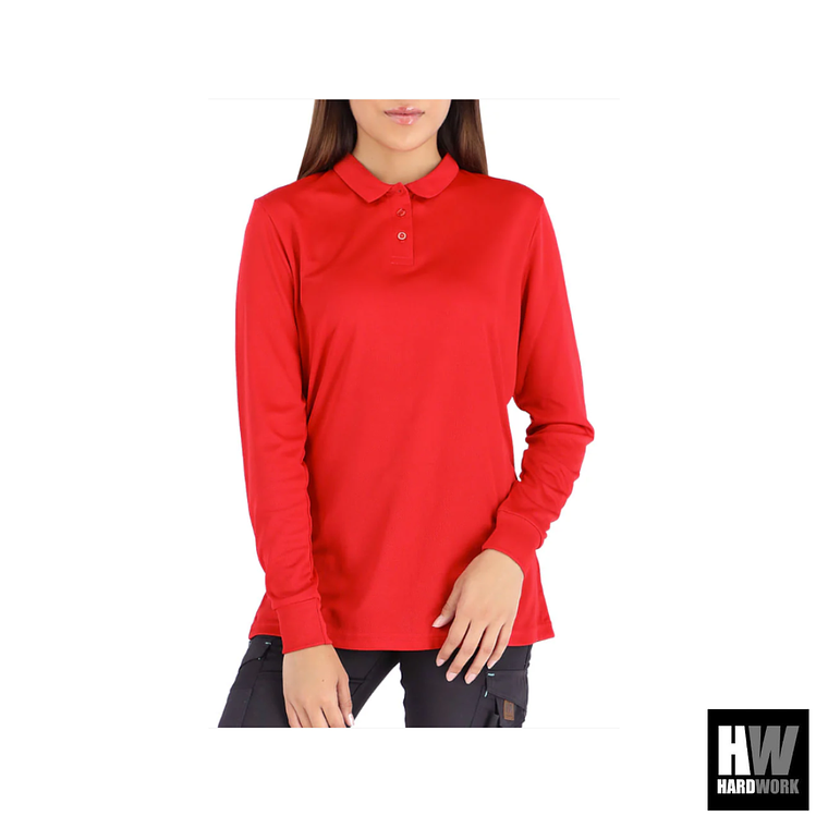 POLERA COOLDRY QUEBEC MANGA LARGA MUJER ROJO 1