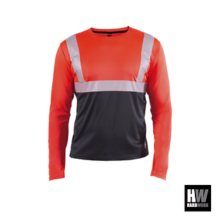 POLERA REFLECTIVA HW ROJO FLUOR MANGA LARGA
