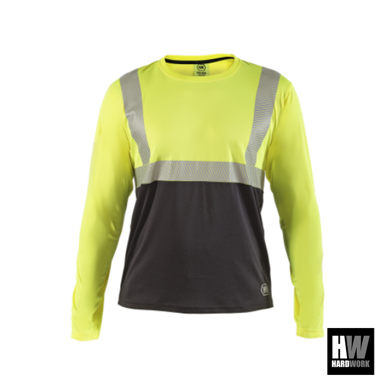 POLERA REFLECTIVA HW AMARILLO FLUOR MANGA LARGA 1