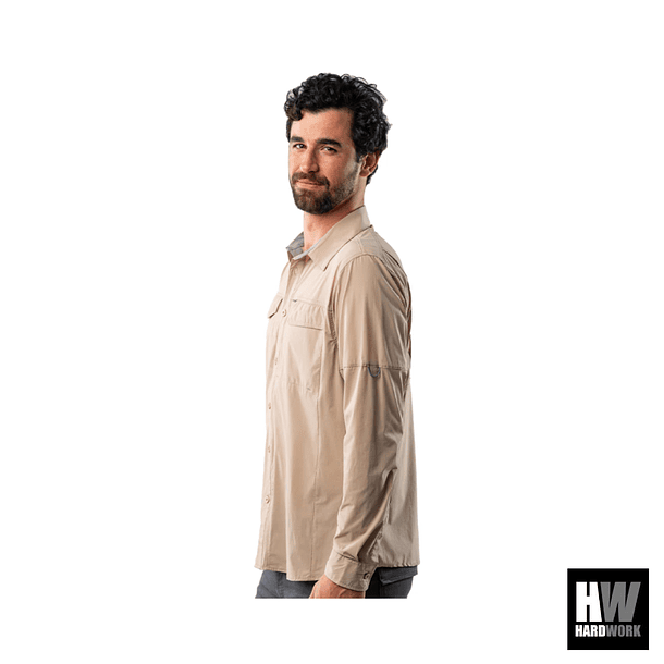 CAMISA HW ANTAKARI SPANDEX HOMBRE BEIGE 3