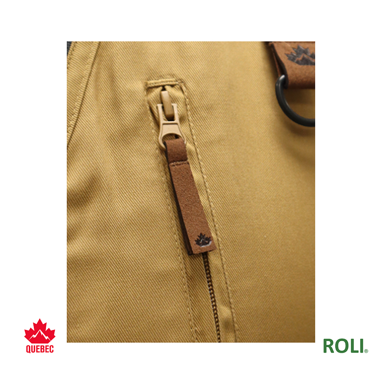 CHALECO GEOLOGO GABARDINA QUEBEC CAMEL CAFE 3