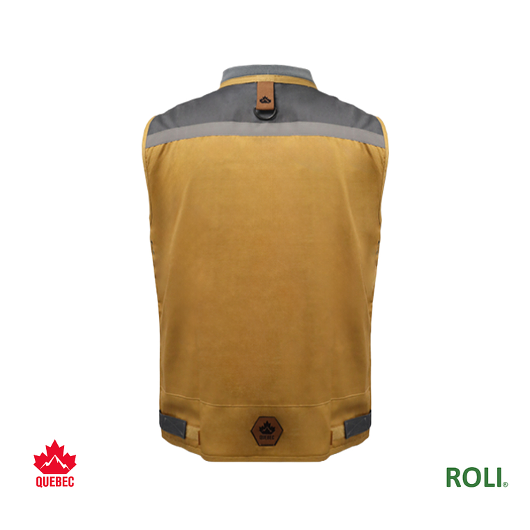 CHALECO GEOLOGO GABARDINA QUEBEC CAMEL CAFE 4