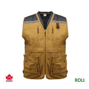 CHALECO GEOLOGO GABARDINA QUEBEC CAMEL CAFE