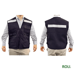 CHALECO GEÓLOGO POPELIN C/ CINTA AZUL