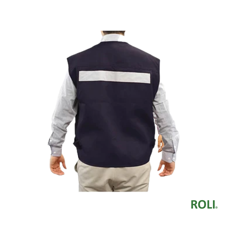 CHALECO GEÓLOGO POPELIN C/ CINTA AZUL 2