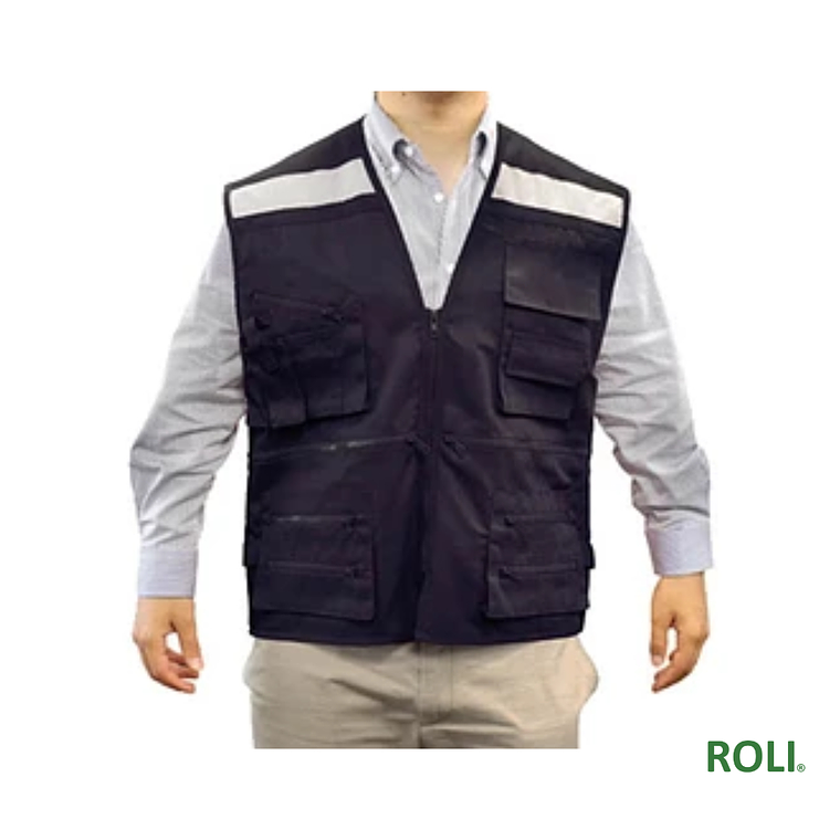 CHALECO GEÓLOGO POPELIN C/ CINTA AZUL 3