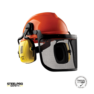 CASCO MOTOSERRISTA FONO CM501 VISERA DE MALLA METALICA