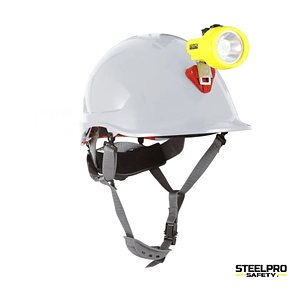 CASCO STEELPRO ABS MTA BLANCO CON PORTALAMPARA FULL