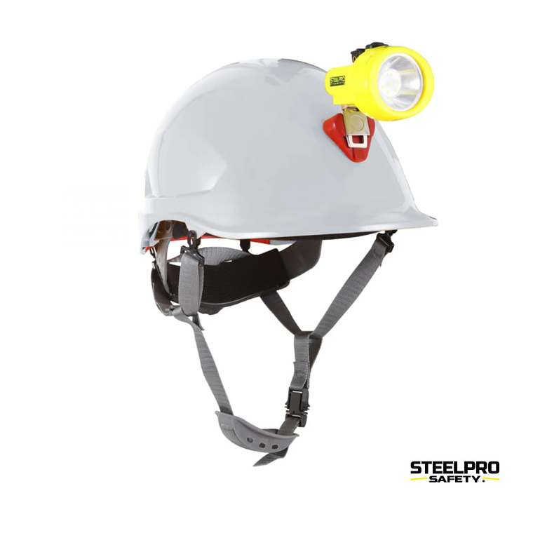 CASCO STEELPRO ABS MTA BLANCO CON PORTALAMPARA FULL 1