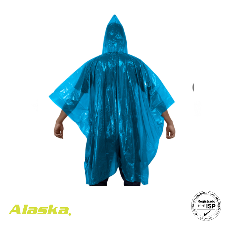 PONCHO DE EMERGENCIA BIODEGRADABLE ALASKA AZUL 2