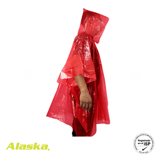 PONCHO DE EMERGENCIA BIODEGRADABLE ALASKA ROJO
