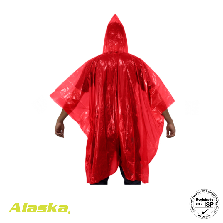 PONCHO DE EMERGENCIA BIODEGRADABLE ALASKA ROJO 3