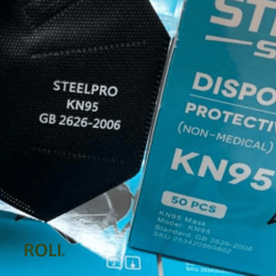 MASCARILLA DESCARTABLE STEELPRO KN95 (50 UN) BLACK
