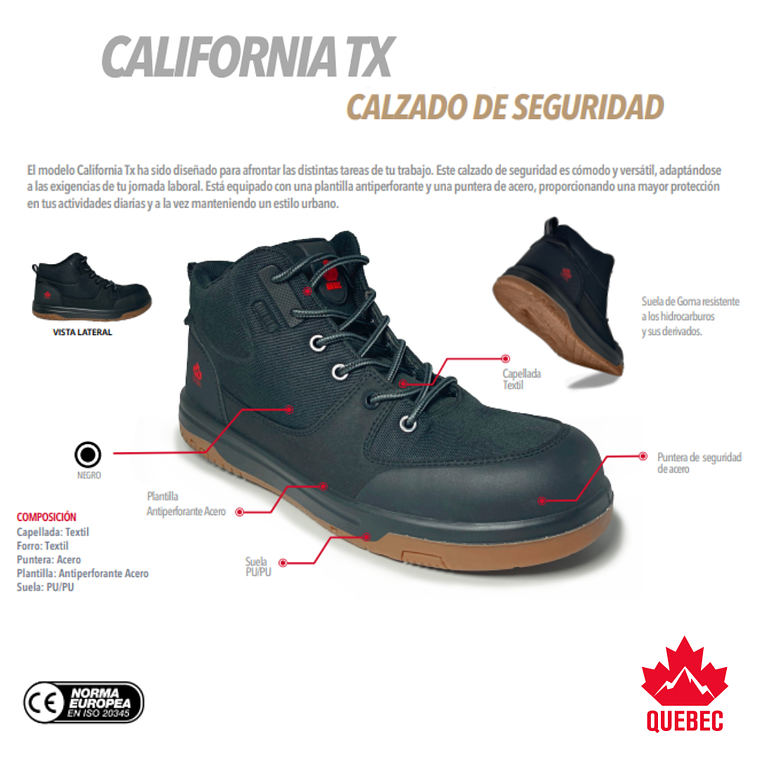 CALZADO DE SEGURIDAD QUEBEC CALIFORNIA TX 3