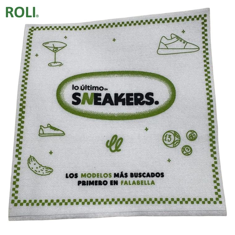 500 Servilletas Airlaid Blanca  Impresa 2 Colores 33x33 cm  1