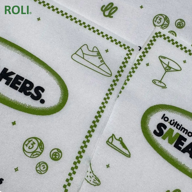 500 Servilletas Airlaid Blanca  Impresa 2 Colores 33x33 cm  5