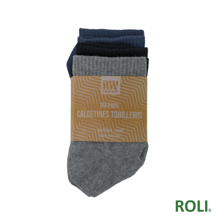 TRIPACK CALCETINES HW ALGODON TOBILLERO MUJER 3