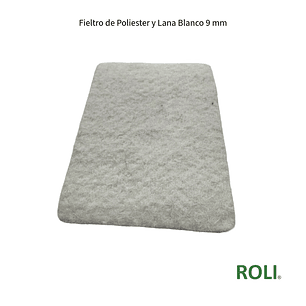 Fieltro de Poliester y Lana Blanco 9 mm