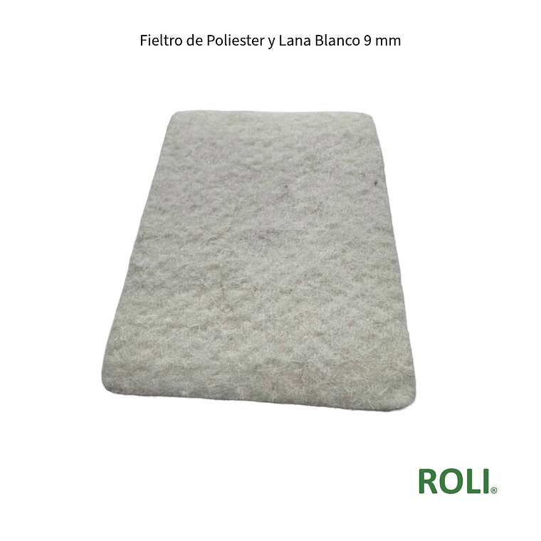 Fieltro de Poliester y Lana Blanco 9 mm 2