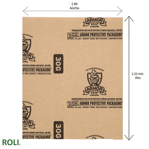 PLIEGO PAPEL VCI KRAFT 1 MT X 1.22 MTS ANTIOXIDANTE ARMOR WRAP 30G