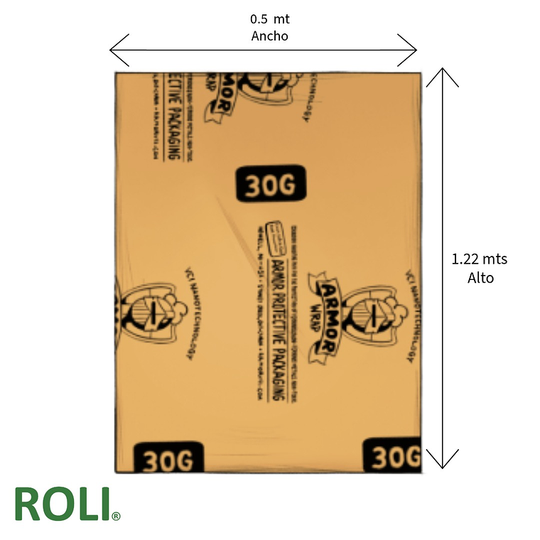 PLIEGO PAPEL KRAFT 0.5 MT X 1.22 MTS ANTIOXIDANTE ARMOR WRAP VCI 30G 2