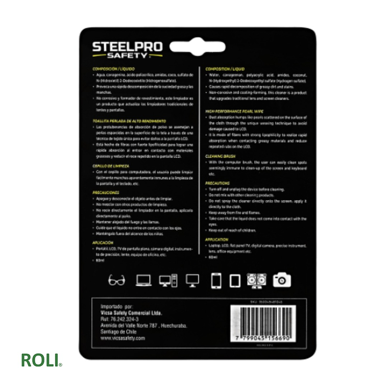 KIT DE LIMPIEZA PARA LENTES Y PANTALLAS STEELPRO 4