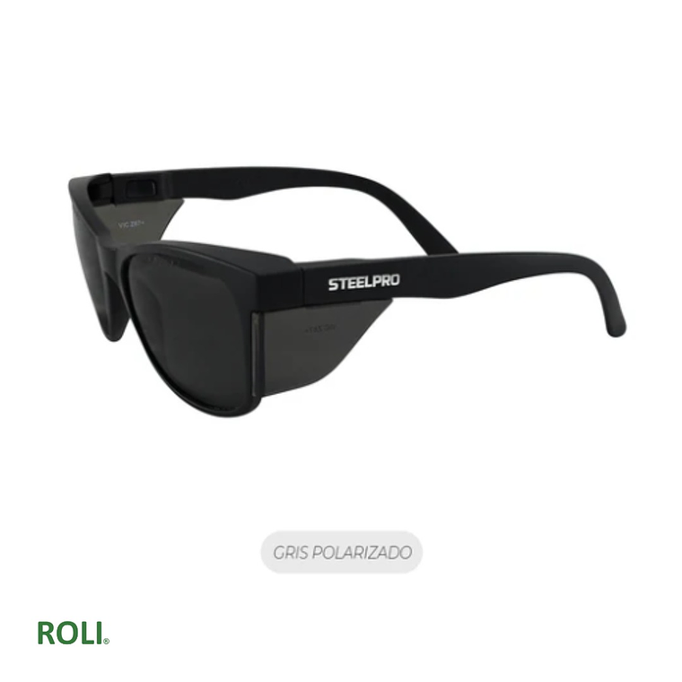 LENTE DE SEGURIDAD SAFEBLACK GRIS POLARIZADO STEELPRO 1