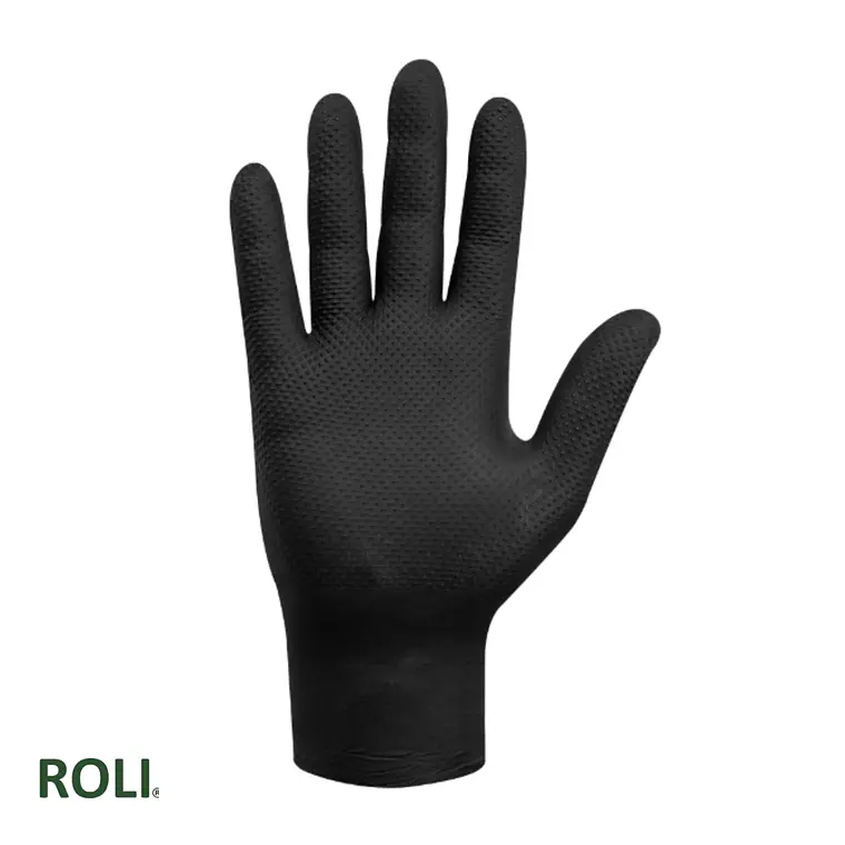 GUANTE RAVEN NITRILO TEXTURIZADO NEGRO 8.0 GR   (CAJA 50 UNIDADES) 1