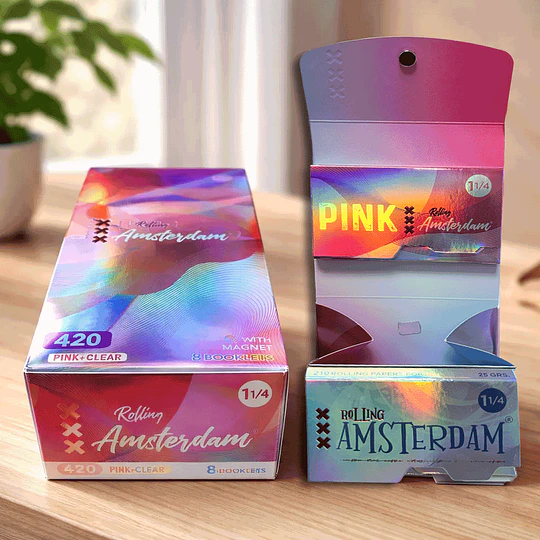 Papel Rolling Amsterdam 420 Celulosa Transparente + Pink - Image 7