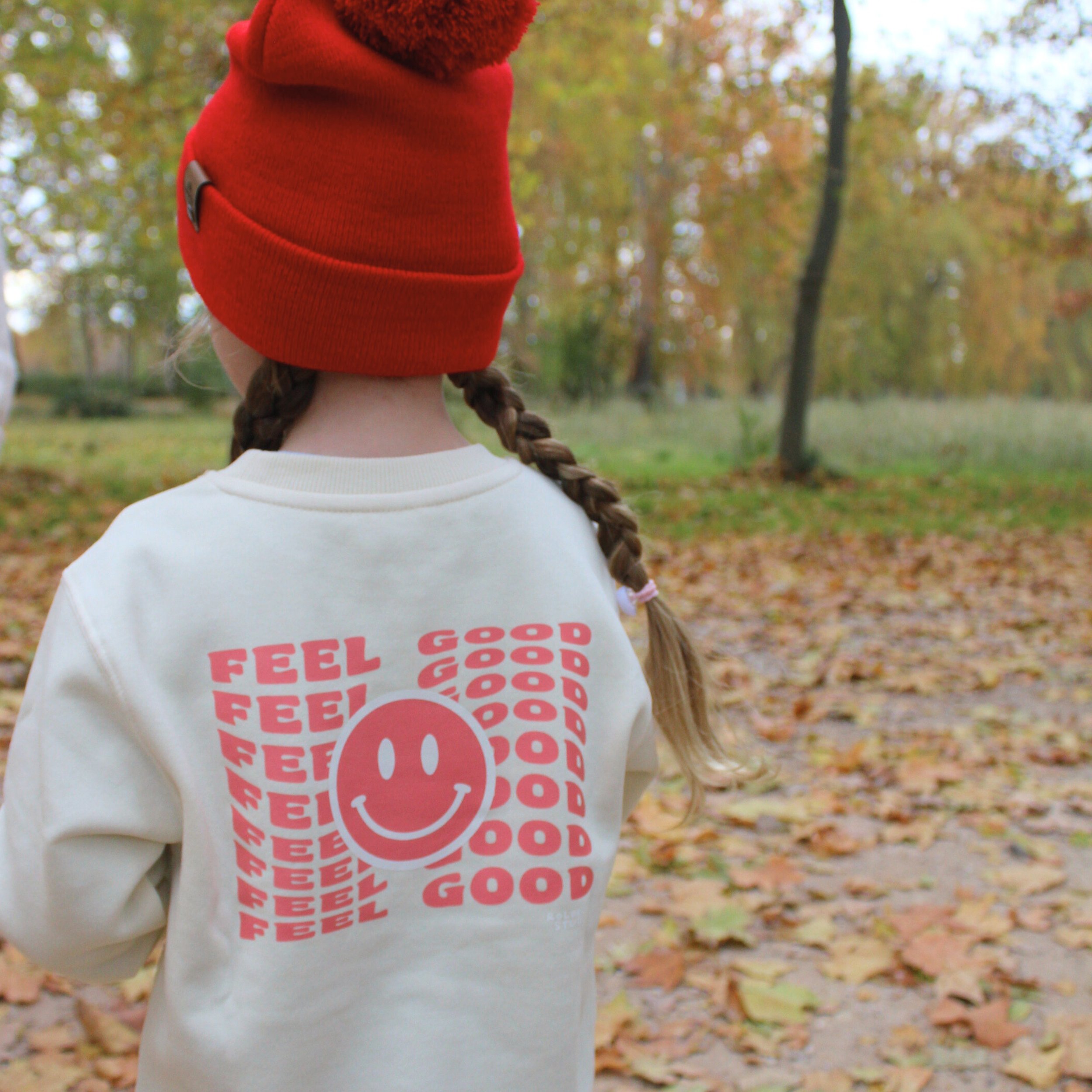 Sudadera infantil 'Feel Good' ivory – Ropa divertida para niños 1