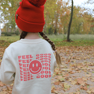 Sudadera infantil 'Feel Good' ivory – Ropa divertida para niños