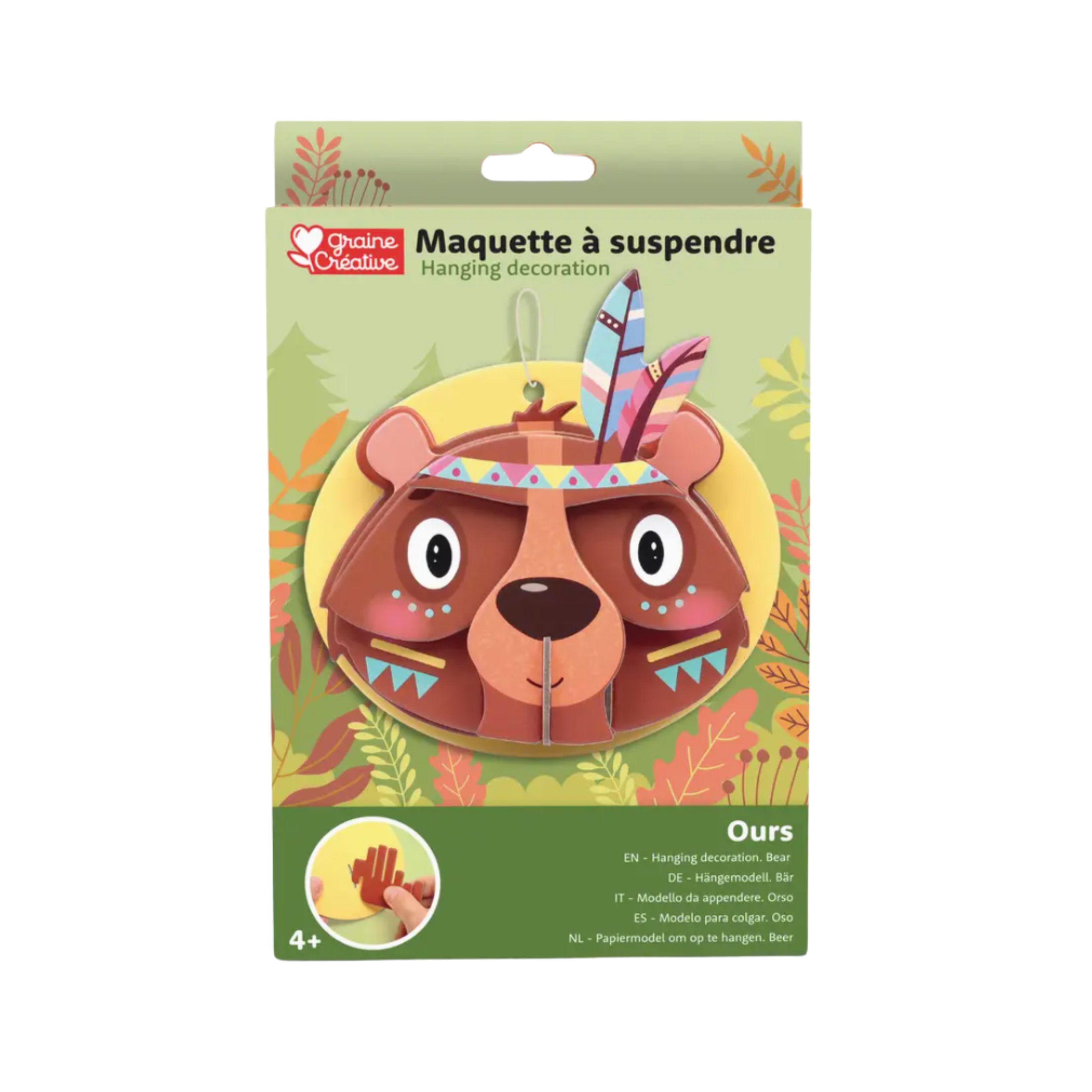 Maqueta Colgante Oso 3D – Decoración Infantil en cartón 1
