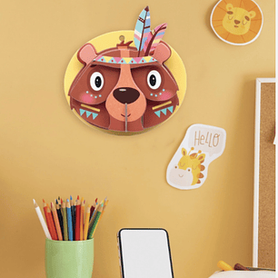 Maqueta Colgante Oso 3D – Decoración Infantil en cartón
