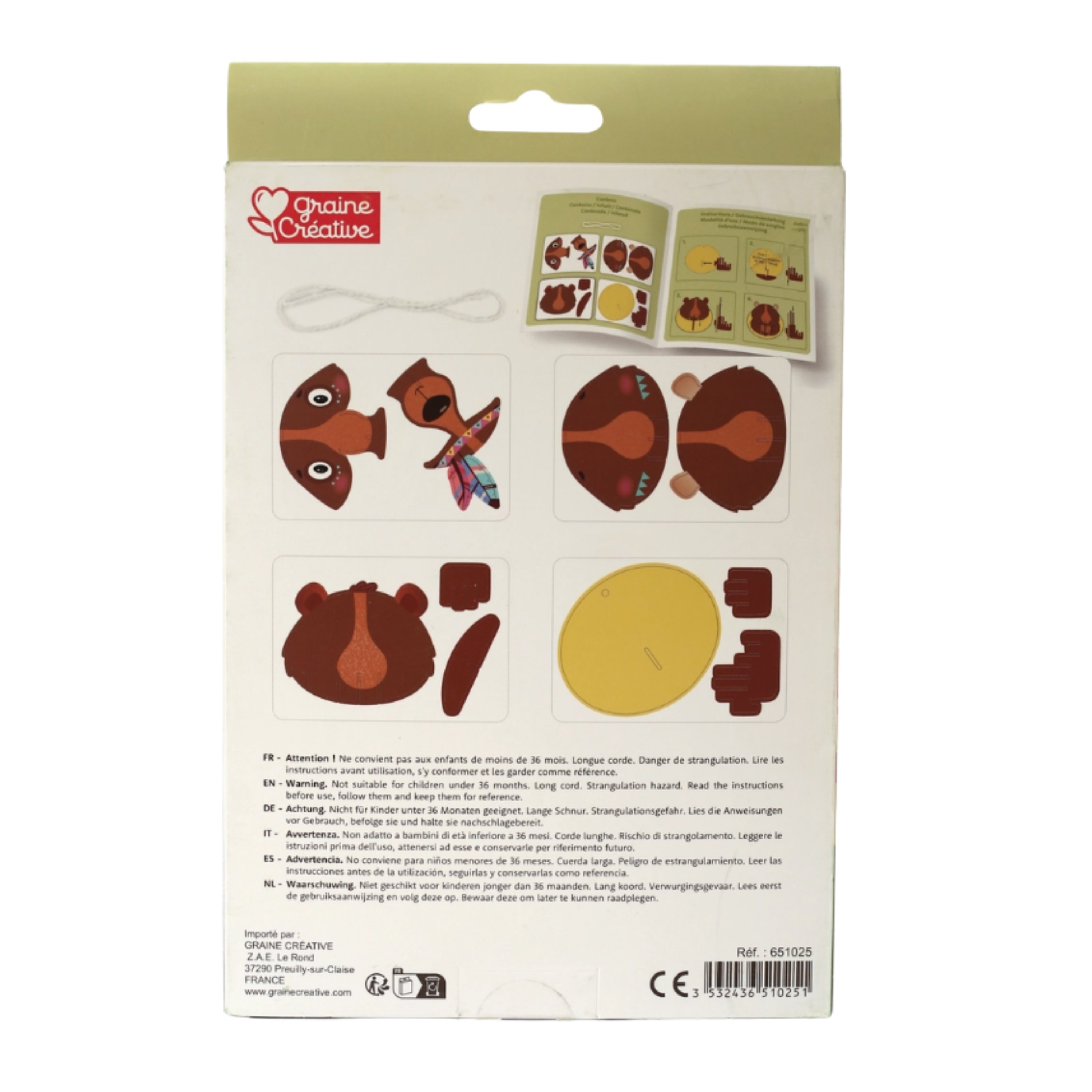 Maqueta Colgante Oso 3D – Decoración Infantil en cartón 6