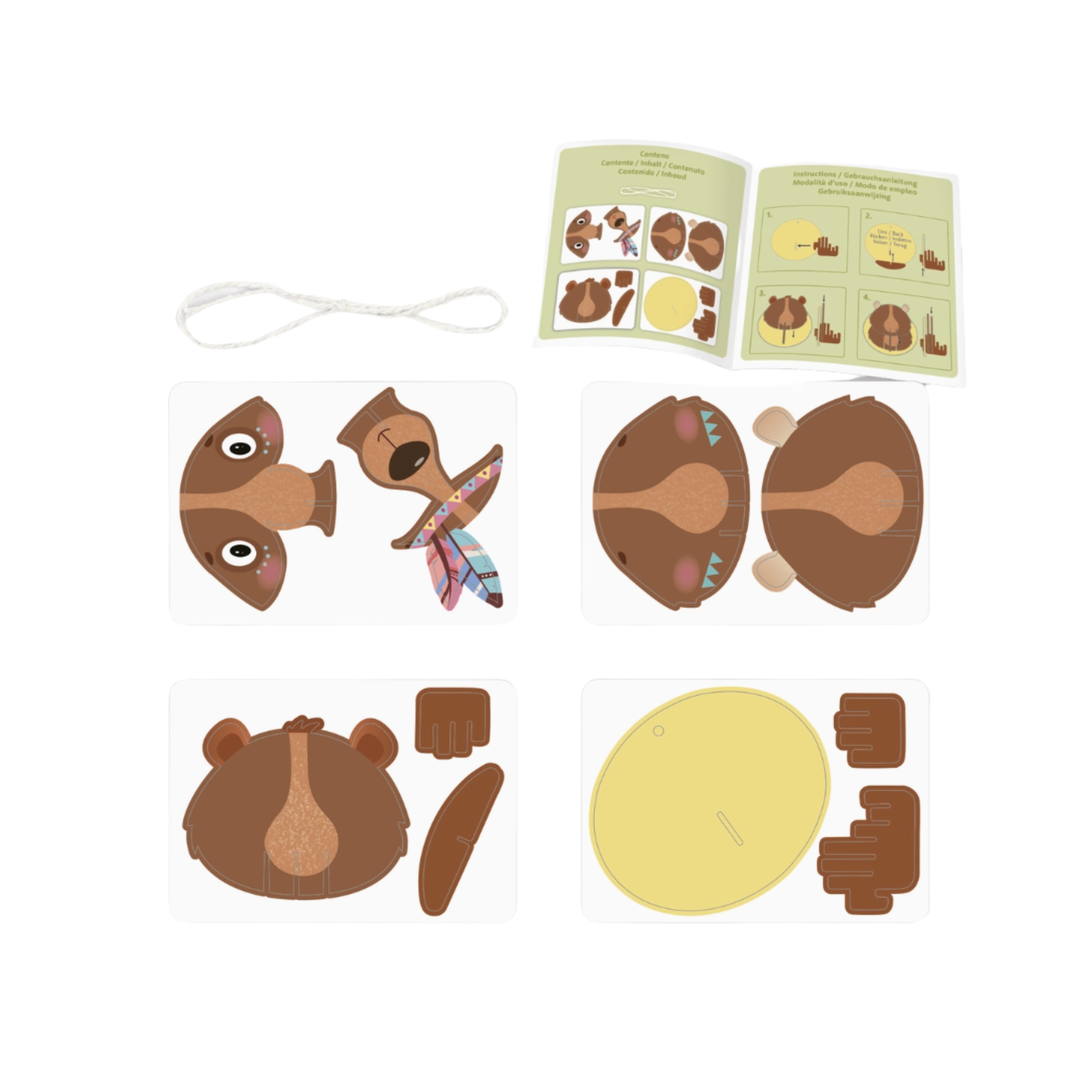 Maqueta Colgante Oso 3D – Decoración Infantil en cartón 4