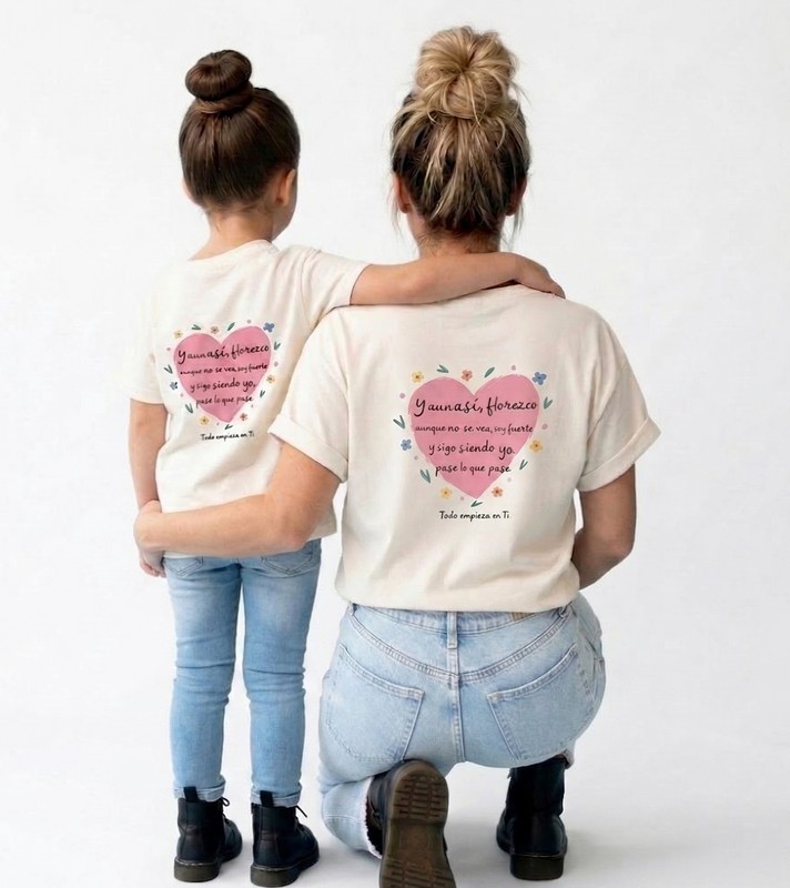 Camisetas a juego mamá + mini 'Todo empieza en ti' 2
