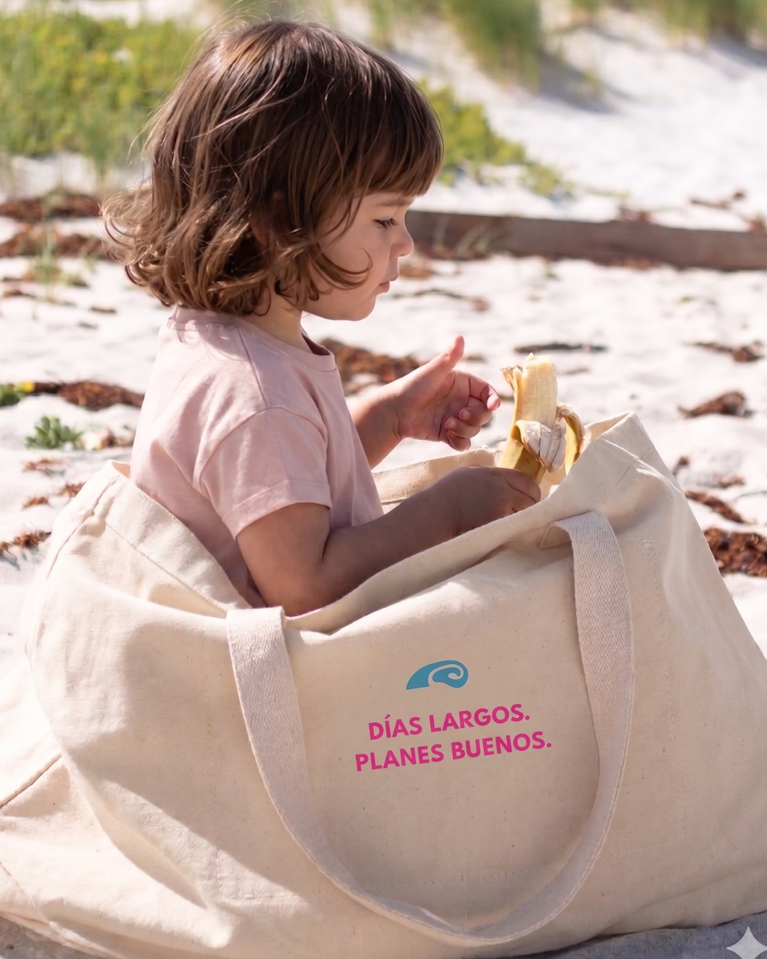 Bolso de playa grande 'Días largos, planes buenos'. 4