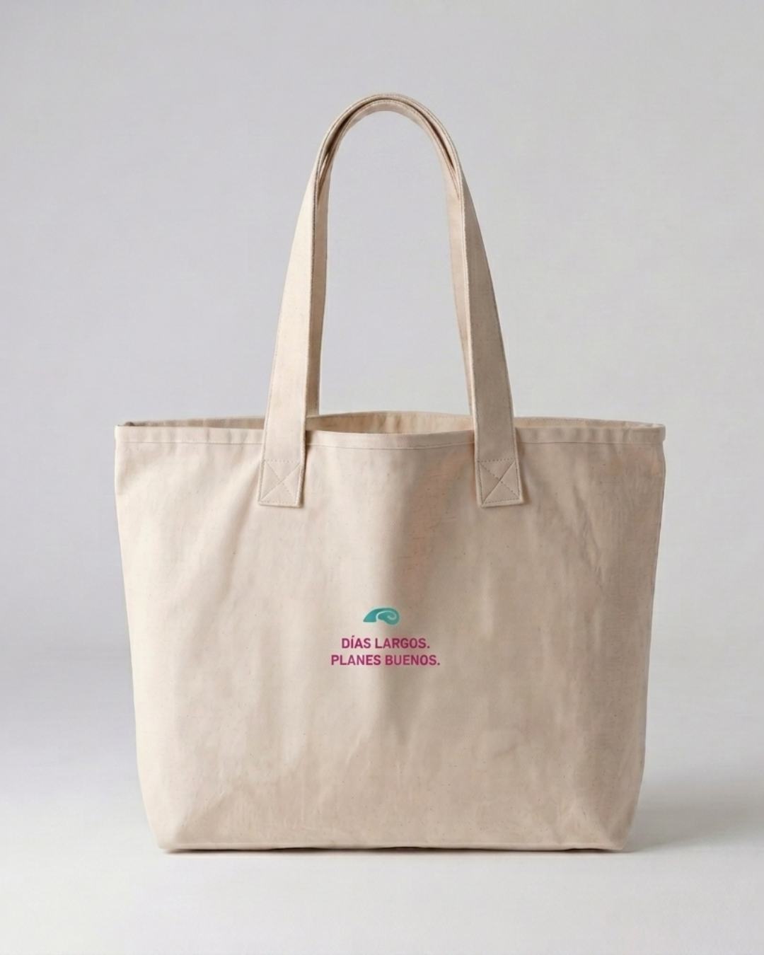 Bolso de playa grande 'Días largos, planes buenos'. 2