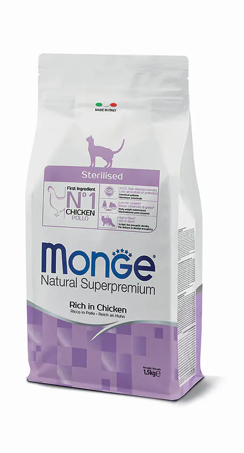 Monge Sterilised Rico en Pollo Gato Adulto Premium 1.5 Kg